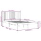 vidaXL Estructura de cama madera maciza gris king size 150x200 cm