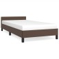 vidaXL Estructura de cama con cabecero cuero sintético marrón 80x200cm vidaXL Estructura de cama con cabecero cuero sintético marrón 80x200cm