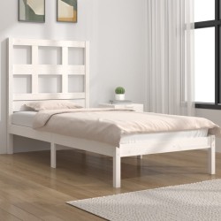 vidaXL Estructura de cama madera maciza de pino blanco 100x200 cm