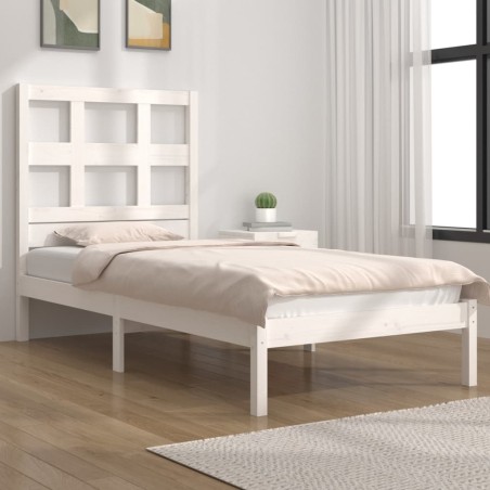 vidaXL Estructura de cama madera maciza de pino blanco 100x200 cm