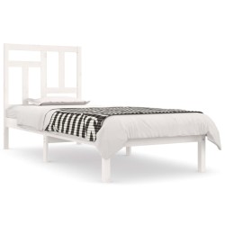 vidaXL Estructura de cama individual madera maciza blanca 75x190 cm