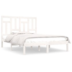 vidaXL Estructura de cama de madera maciza de pino blanca 140x200 cm