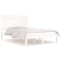 vidaXL Estructura de cama doble madera maciza blanca 135x190 cm