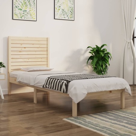 vidaXL Estructura de cama madera maciza 90x190 cm