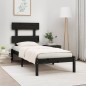 vidaXL Estructura de cama individual madera maciza negro 75x190 cm vidaXL Estructura de cama individual madera maciza negro 75x190 cm