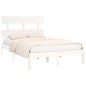 vidaXL Estructura de cama doble madera maciza blanca 135x190 cm vidaXL Estructura de cama doble madera maciza blanca 135x190 cm
