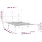 vidaXL Estructura de cama madera maciza gris king size 150x200 cm