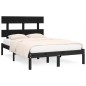 vidaXL Estructura de cama madera maciza king size negro 150x200 cm vidaXL Estructura de cama madera maciza king size negro 150x200 cm