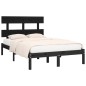 vidaXL Estructura de cama madera maciza king size negro 150x200 cm vidaXL Estructura de cama madera maciza king size negro 150x200 cm