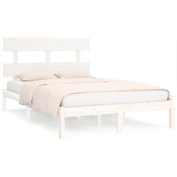 vidaXL Estructura de cama madera maciza blanca super king 180x200 cm
