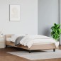 vidaXL Estructura de cama cabecero cuero sintético capuchino 90x200 cm vidaXL Estructura de cama cabecero cuero sintético capuchino 90x200 cm