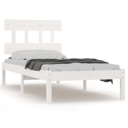 vidaXL Estructura de cama madera maciza de pino blanca 90x200 cm