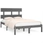 vidaXL Estructura de cama de madera maciza gris 140x200 cm vidaXL Estructura de cama de madera maciza gris 140x200 cm