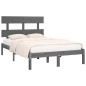 vidaXL Estructura de cama de madera maciza gris 140x200 cm vidaXL Estructura de cama de madera maciza gris 140x200 cm