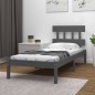 vidaXL Estructura de cama de madera maciza gris 100x200 cm vidaXL Estructura de cama de madera maciza gris 100x200 cm