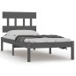 vidaXL Estructura de cama de madera maciza gris 100x200 cm vidaXL Estructura de cama de madera maciza gris 100x200 cm