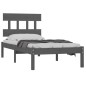 vidaXL Estructura de cama de madera maciza gris 100x200 cm vidaXL Estructura de cama de madera maciza gris 100x200 cm
