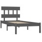 vidaXL Estructura de cama de madera maciza gris 100x200 cm vidaXL Estructura de cama de madera maciza gris 100x200 cm