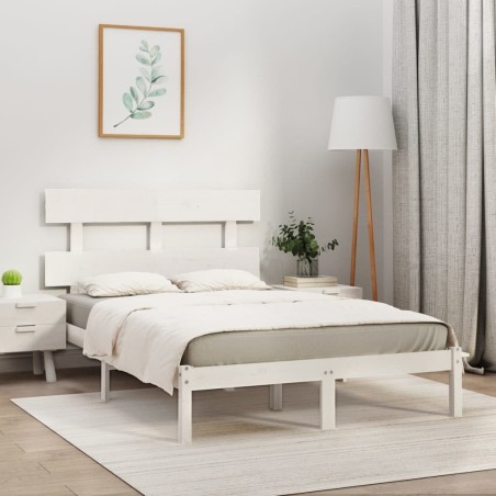 vidaXL Estructura de cama madera maciza blanco 200x200 cm