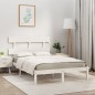 vidaXL Estructura de cama madera maciza blanco 200x200 cm vidaXL Estructura de cama madera maciza blanco 200x200 cm