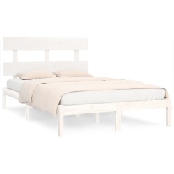 vidaXL Estructura de cama madera maciza blanco 200x200 cm