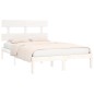 vidaXL Estructura de cama madera maciza blanco 200x200 cm vidaXL Estructura de cama madera maciza blanco 200x200 cm