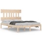 vidaXL Estructura de cama de matrimonio madera maciza 135x190 cm vidaXL Estructura de cama de matrimonio madera maciza 135x190 cm