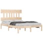 vidaXL Estructura de cama de matrimonio madera maciza 135x190 cm vidaXL Estructura de cama de matrimonio madera maciza 135x190 cm
