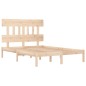 vidaXL Estructura de cama de matrimonio madera maciza 135x190 cm vidaXL Estructura de cama de matrimonio madera maciza 135x190 cm