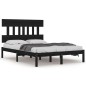 vidaXL Estructura de cama madera maciza King Size negra 150x200 cm vidaXL Estructura de cama madera maciza King Size negra 150x200 cm