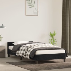 vidaXL Estructura de cama con cabecero de terciopelo negro 90x190 cm