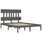 vidaXL Estructura de cama madera maciza gris king size 150x200 cm vidaXL Estructura de cama madera maciza gris king size 150x200 cm