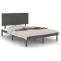 vidaXL Estructura de cama de madera maciza de pino gris 140x190 cm