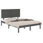vidaXL Estructura de cama de madera maciza de pino gris 140x190 cm