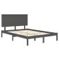vidaXL Estructura de cama de madera maciza de pino gris 140x190 cm