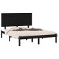 vidaXL Estructura de cama madera maciza de pino negra 140x190 cm