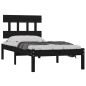 vidaXL Estructura de cama madera maciza negra 100x200 cm vidaXL Estructura de cama madera maciza negra 100x200 cm