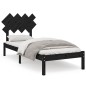 vidaXL Estructura de cama madera maciza negra 90x200 cm