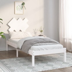 vidaXL Estructura de cama individual madera maciza blanco 75x190 cm
