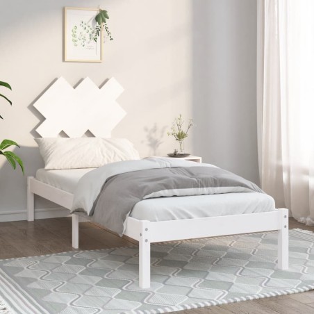 vidaXL Estructura de cama individual madera maciza blanco 75x190 cm