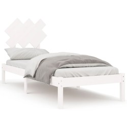 vidaXL Estructura de cama individual madera maciza blanco 75x190 cm