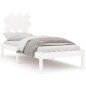 vidaXL Estructura de cama individual madera maciza blanco 75x190 cm vidaXL Estructura de cama individual madera maciza blanco 75x190 cm
