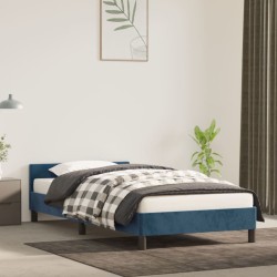 vidaXL Estructura cama con cabecero terciopelo azul oscuro 90x190 cm