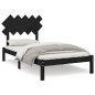 vidaXL Estructura de cama de madera maciza negro 100x200 cm vidaXL Estructura de cama de madera maciza negro 100x200 cm