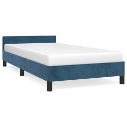 vidaXL Estructura cama con cabecero terciopelo azul oscuro 90x190 cm