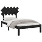 vidaXL Estructura de cama de madera maciza negro 100x200 cm vidaXL Estructura de cama de madera maciza negro 100x200 cm