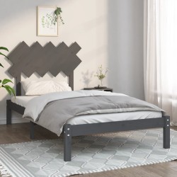 vidaXL Estructura de cama de madera maciza gris 100x200 cm