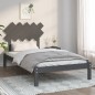 vidaXL Estructura de cama de madera maciza gris 100x200 cm