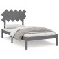 vidaXL Estructura de cama de madera maciza gris 100x200 cm