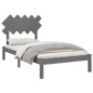 vidaXL Estructura de cama de madera maciza gris 100x200 cm